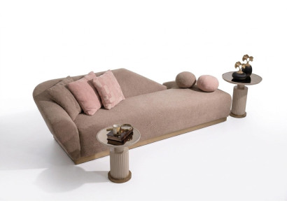 Chaiselongue atpūtas gulta Guļamkrēsls Dīvāns Bezs Moderns Polster audums