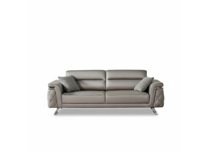 Trīsvietīga dīvāna 3-vietīgā mīkstā sofa pelēka moderna auduma dizains