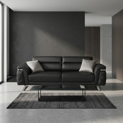 Moderns trīsvietīgs auduma dīvāns Dīvāns 3 sēdvietas Polster sofa melna dizains