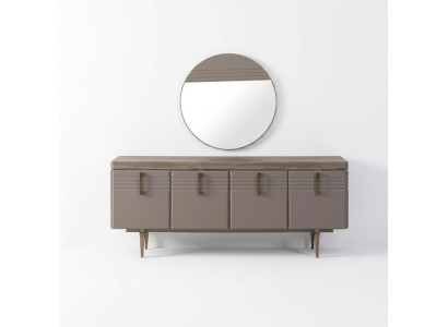 Sideboard Anrichte Pelēks Skapis Spoguļa komoda Koks Komplekts Komoda