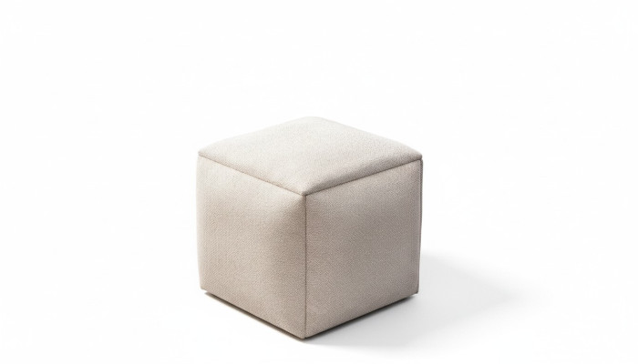 Hocker, sēdekli, polsterhocker, auduma sēdekli, beige grima sēdekli, moderns