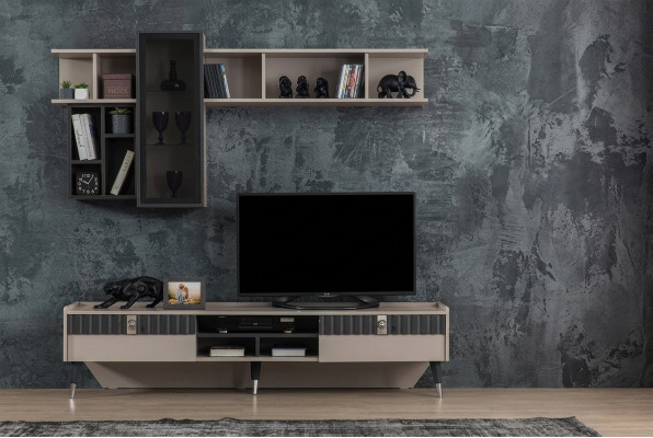 Ekskluzīvs sānu skapis Moderna plaukts TV stends Koka zemā plate Mēbeles Jauns