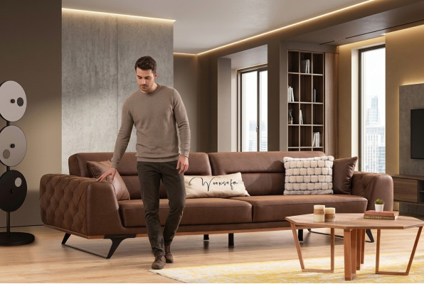 Chesterfield četrvieta sēdētsprieguma mākslīgās ādas bruņurupuci brūna gulta 4 vietu polstersofa.