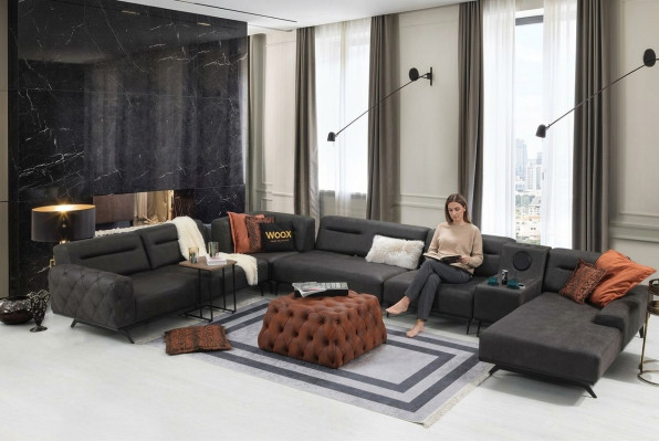 stūra dīvāns U formā auduma dīvāns stūra komplekts sofa greija grea sofa liela