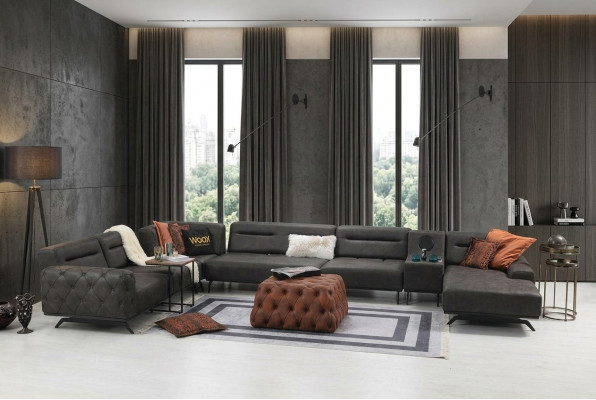 stūra dīvāns U formā auduma dīvāns stūra komplekts sofa greija grea sofa liela