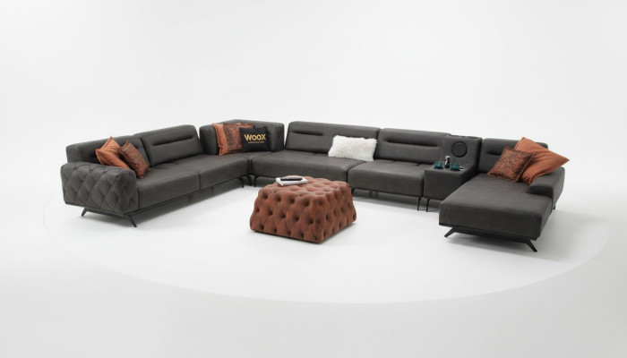 stūra dīvāns U formā auduma dīvāns stūra komplekts sofa greija grea sofa liela