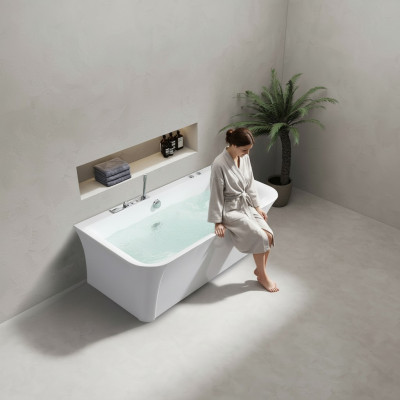 Vanna Hidromasāža Iekštelpu hidromasāžas baseins Mājas spa Balta vanna