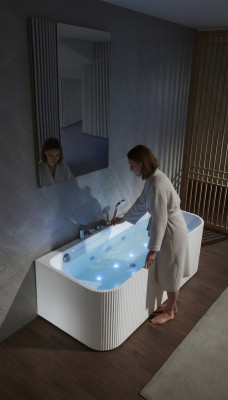 Vanna Masāžas burbuļvanna Masāžas sprauslas ar LED Gaismām Ergonomiska atpūta Kannā