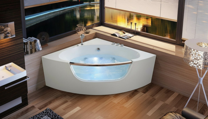 Stūres vanna Stūres vanna Hidromasāžas Atpūtas vanna Spa Iekštelpu vanna