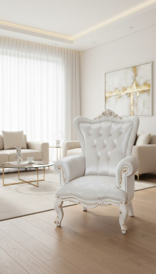 Krēsls Balts Dzīvokļa Istaba Tekstils Dizains Chesterfield Itāļu Stils