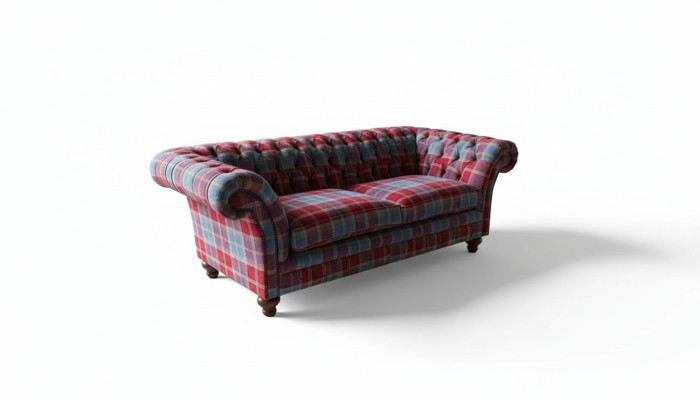 Chesterfield Moderns 3-vietīgais dizaina dīvāns Luxus apdare, auduma materiāls Jauns