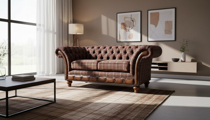 Chesterfield divvietīgais mēbeles divvietīgs dīvāns ar polstermēbelēm un atpūtas dīvānu.