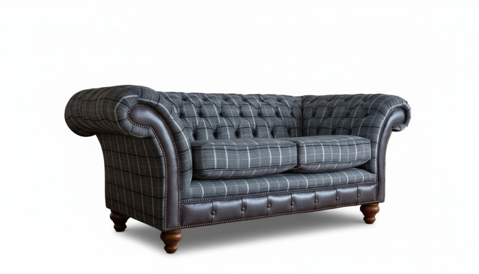 Dizaina Chesterfield tekstila luksusa divvietīgs stoff sola mīkstā sofa jauna
