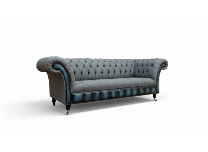 Chesterfield Sofa Pārklāta dizainera dīvāns dīvāns gultā Griestu komplekts trimvietīgais pelēks