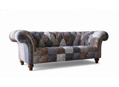 Trīsvietīgais dīvāns Ar Chesterfield polsteri sēdekļiem Audumā Couch Modern Mēbelēs Jauns