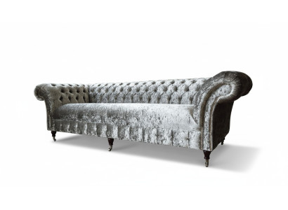 Trīsvietīgs dīvāns Chesterfield dīvāns samta polsteriem dīvani dzīvojamā istabā jauns