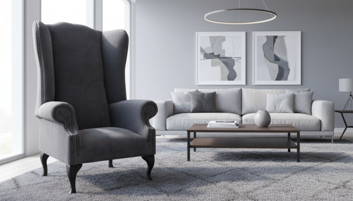 Ausveidojuma krēsla dizaina polsterēti dīvāni, dīvāni Chesterfield tekstila mēbeles