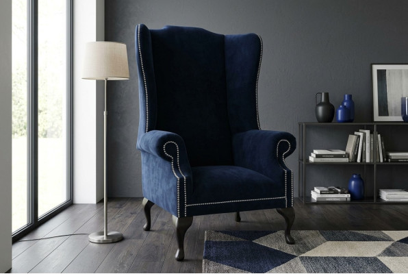 Chesterfield ausiera krēsls dizains luksusa auduma mēbelēm tekstils 1 vietas paklājs