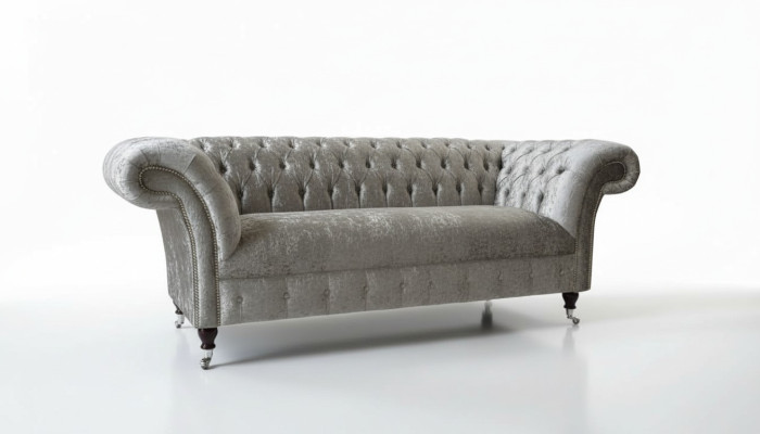 Chesterfield dizaina dīvāns gultas 2 vietas polster sērijā pelēka dīvāni dīvāni jauni