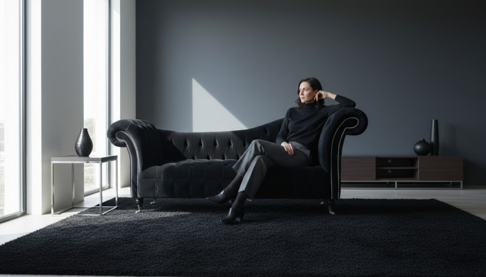 Sofa Luxus Tekstils Chesterfield Dīvāns Pamatne 3 Vieta Komplektācija Zila Samts