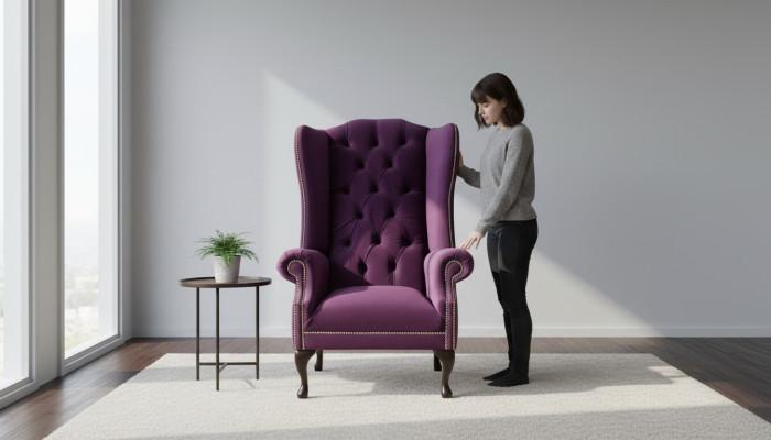 Atslējkrēsls, krēsls, dizaina polsterējums, dīvāns, sofa, Chesterfield, tekstils, jauns