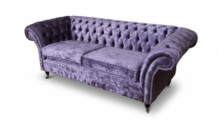 Chesterfield trīsvietīgā sofa 3 vietām dzīvojamā istaba Sofa lillā krāsā Cilpa