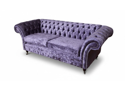 Chesterfield trīsvietīgā sofa 3 vietām dzīvojamā istaba Sofa lillā krāsā Cilpa