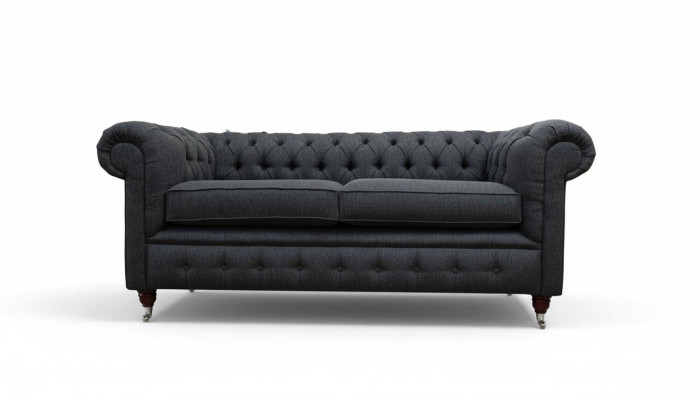 Chesterfield Dīvāns Polster Mēbeles Divvietīgais Dīvāns Dīvāni Audums Pelēks