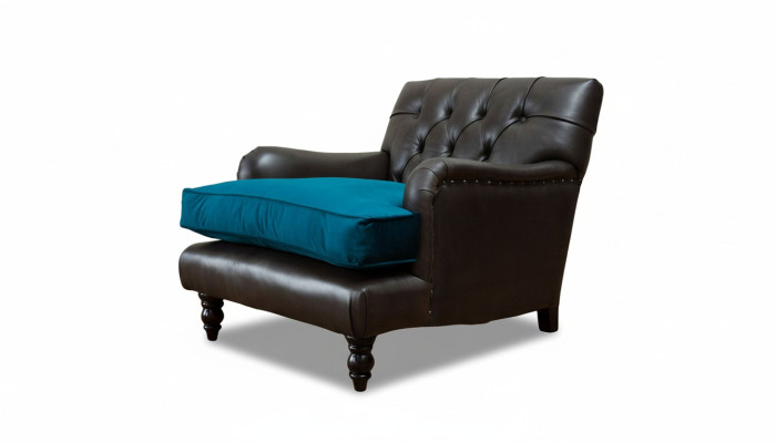 Chesterfield krēsls dīvāns 1 vieta Dīvāns Polster Sofa Ādas pelēka