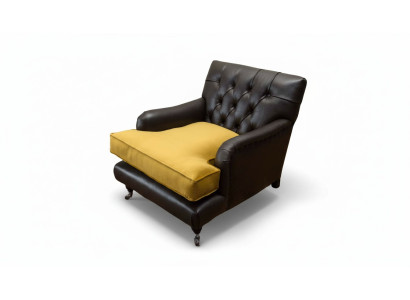 Krēsls Dīvāns Sofa Āda Brūns Lounge Polster Sitz Luxus Dizains Klubs