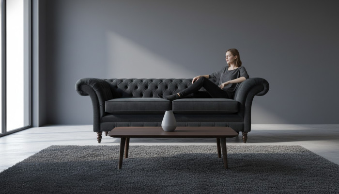 Chesterfield Roze Jaunais Trimēra Auduma Dizains Dīvāns Polster Sofa Jauns