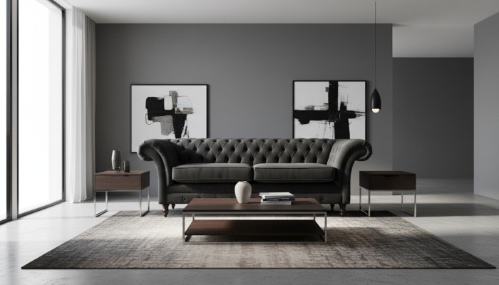 Chesterfield Roze Jaunais Trimēra Auduma Dizains Dīvāns Polster Sofa Jauns
