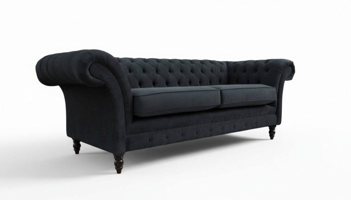 Chesterfield Roze Jaunais Trimēra Auduma Dizains Dīvāns Polster Sofa Jauns