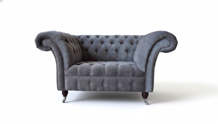 Chesterfield Dīvāns 1.5 Sēdvietas Dīvāns Pārklājuma Dizaina Dīvāni Sēdeklis Pārklājums Pelēks