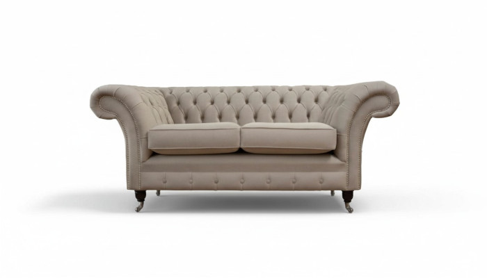 Chesterfield Tekstila mēbeļu dīvāns Design Luxus Couch Auduma dīvāni 2 Sēdvietas