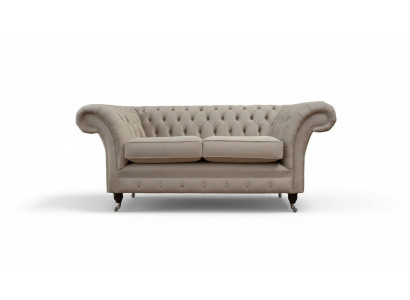 Chesterfield Tekstila mēbeļu dīvāns Design Luxus Couch Auduma dīvāni 2 Sēdvietas
