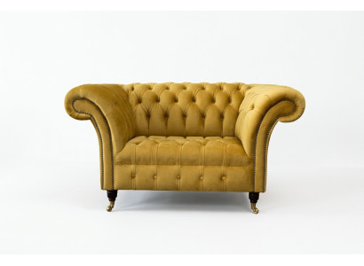 Chesterfield dzeltenais krēsls dīvāns polsteris luksusa auduma dizains dīvāni jaunais