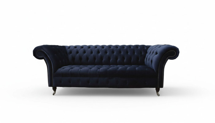 Luksusa divdeva zila auduma krēslsofa Stil Couch dīvāni Couchen mēbeles