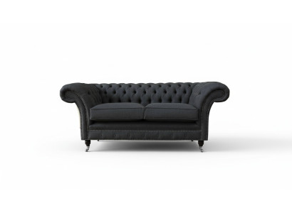 Chesterfield dīvāns 2 sēdvietas dīvāns pārklāšanās auduma dīvāns pelēks tekstils jauns