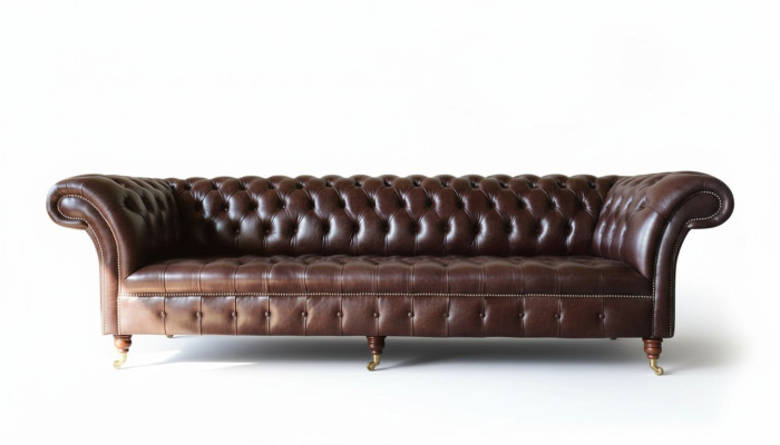Dīvāns Chesterfield Dīvāns Polsterējums Sēdeklis Āda Dīvāni Brūns Dizaineris