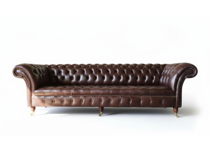 Dīvāns Chesterfield Dīvāns Polsterējums Sēdeklis Āda Dīvāni Brūns Dizaineris