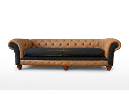Stilīga 4-vietīga viesistaba dīvāns Arhitekta dīvāns Big Chesterfield ādas audums Jauni