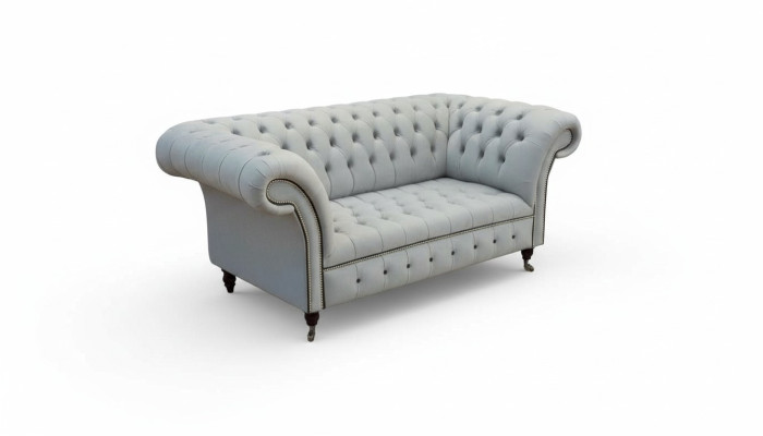 Chesterfield dīvāns Polster mēbeles divvietīgs pelēks dīvāni āda