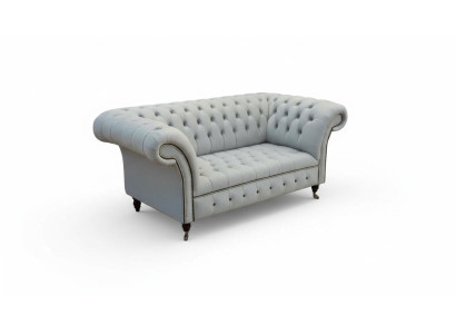 Chesterfield dīvāns Polster mēbeles divvietīgs pelēks dīvāni āda