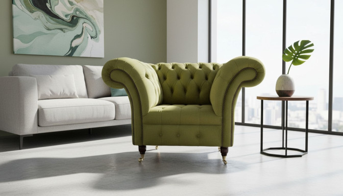 Chesterfield dizaina krēsla dīvāns polsteris luksusa tekstils dīvāni vienvietīgs