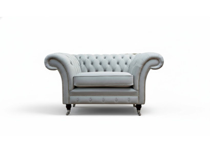 Krēsls apdare dīvāns audums Chesterfield dīvāns 1 sēdvietīgs pelēks