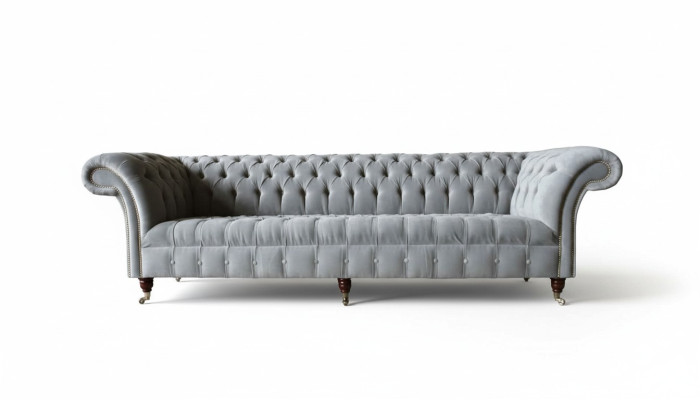 Chesterfield dizaina dīvāns 4 vietīgs dīvāns polsterējums luksusa tekstils dīvāni