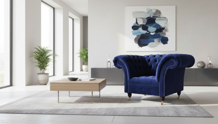 Chesterfield Teksta krēsls 1-vietīga dīvāns Polster dizains Luxus Moderns