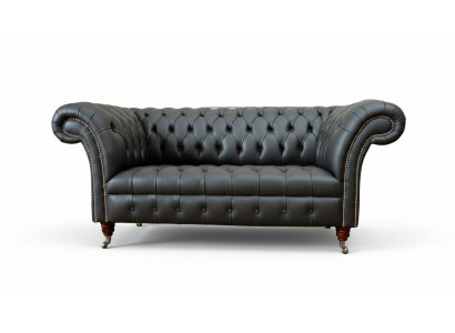 Chesterfield ādas dīvāns ar audumiem 2 sēdvietu dizaina dīvāns.