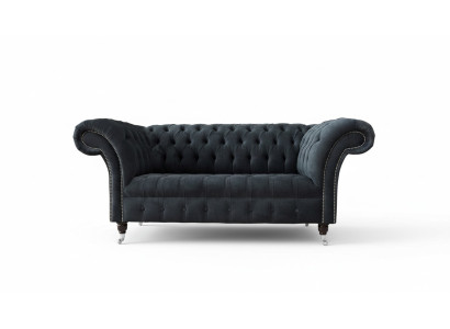 Sofa 2 sitērsofa dizains Chesterfield sēdekļi izsmalcināta tekstila apdare jauns.